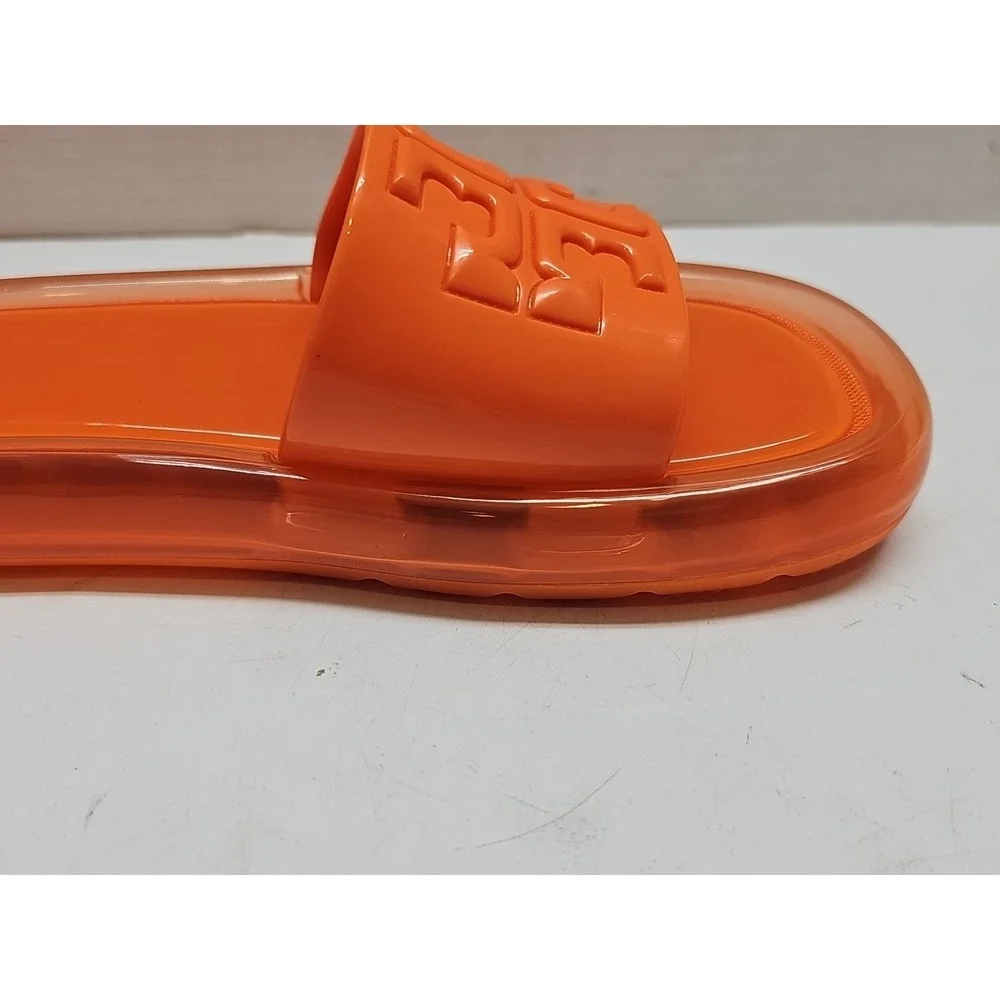 Tory Burch Bubble Jelly Slides Fluorescent Orange (Size 6B)